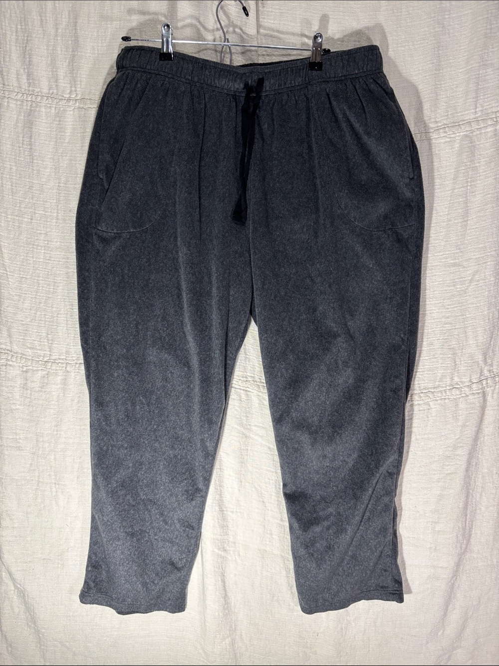 Cuddl Duds Fleece Lounge Pants Dark Charcoal Pull-On Cozy Soft Pajama XL